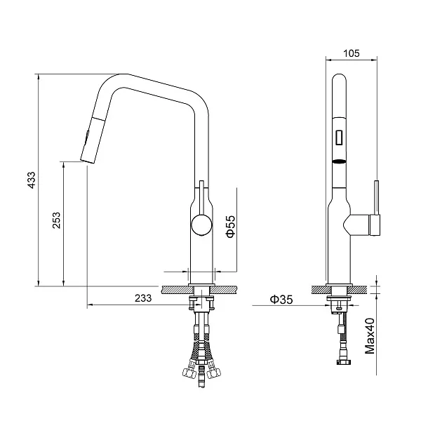 Смеситель для кухонной мойки TIMO Saona 2386/17FL фото 2