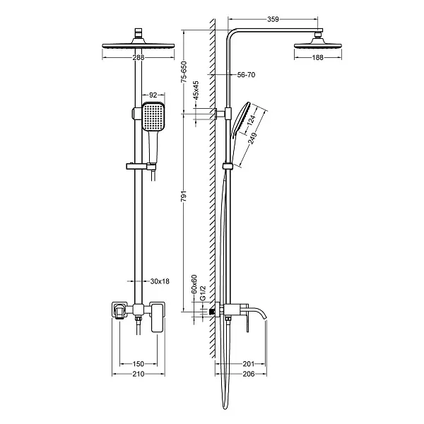 Душевая стойка TIMO Selene SX-1013/00 фото 2