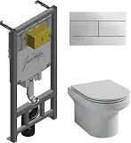 Унитаз безободковый с инсталляцией и кнопкой смыва Jacob Delafon Elite E21742RU-00 фото 1