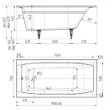 Чугунная ванна Универсал Эталон 150x70 фото 3