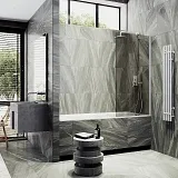 Шторка для ванны MaybahGlass 80x140 MGV-70-1ш профиль белый стекло бронза фото 3