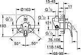 Смеситель Grohe Eurostyle 33637003 для ванны с душем с внутренней частью фото 3