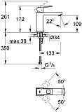 Смеситель Grohe Eurocube 23446000 для раковины фото 4