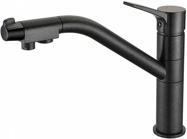 Смеситель ZorG Sanitary ZR 401 KF ЧЕРНЫЙМЕТАЛЛИК для кухонной мойки фото 1