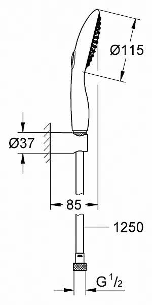 Душевой гарнитур Grohe Power&Soul 115 27839000 фото 2