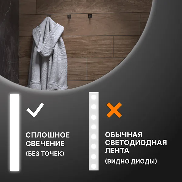 Зеркало Vigo Otti 100x100 4630297360080 с подсветкой фото 4