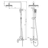 Душевая стойка Lemark Ursus LM7260BL со смесителем фото 2
