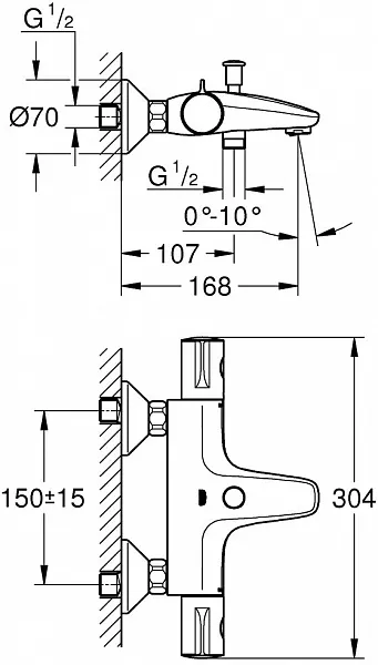 Термостат Grohe Grohtherm 800 34576000 для ванны с душем фото 5