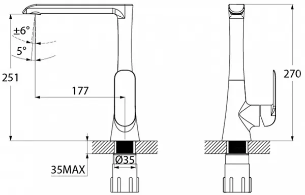 Смеситель Iddis Calipso CALSBL0i05 для кухонной мойки фото 4