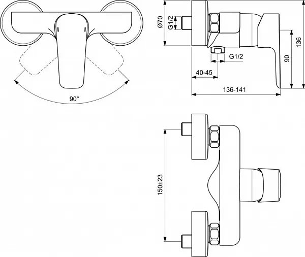 Смеситель Ideal Standard Ceraplan lll B0716AA для душа фото 4