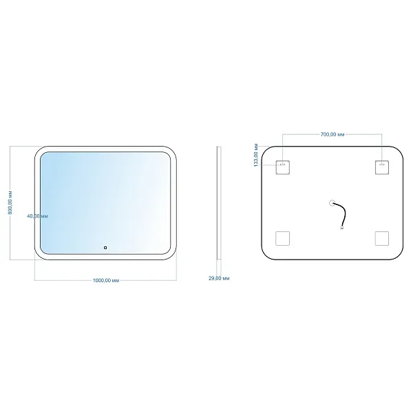 Зеркало Mixline Стив 80x100 4620001987061 с подсветкой фото 2