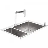 Кухонная мойка Hansgrohe C71-F655-09 со смесителем Нержавеющая сталь фото 1