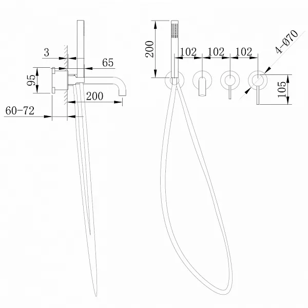 Смеситель для ванны с душем ABBER Wasser Kreis AF8130NG фото 4
