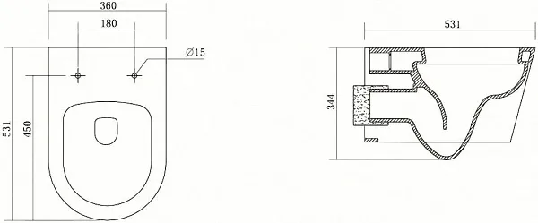 Унитаз Aquatek Бетта AQ1253W-00 подвесной с микролифтом фото 2