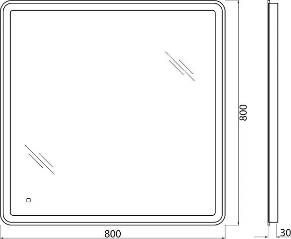 Зеркало BelBagno 80x80 SPC-MAR-800-800-LED-TCH с подсветкой фото 9