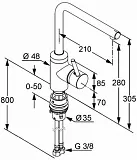 Смеситель Kludi L-Ine 428170577 для кухонной мойки фото 3