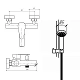 Смеситель для ванны с душем PAINI Verona 99PW105 фото 5