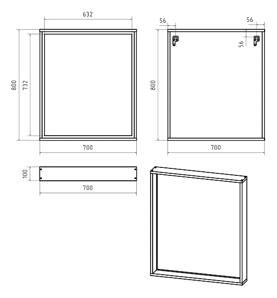 Зеркало Brevita Dallas 70x80 DAL-02070-074 с подсветкой фото 7