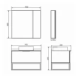Зеркало Comforty Порто 90x80 00-00009232CF фото 3