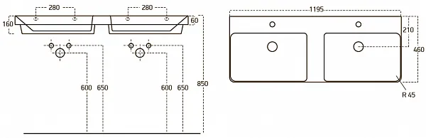 Мебельная раковина OWL 1975 Luxury 120 OWLB19-11120 фото 3