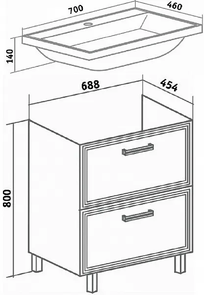 Мебель для ванной Runo Олимпия 70 напольная/подвесная правая фото 4