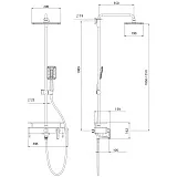 Душевая стойка Lemark Mista LM6462WG со смесителем фото 2