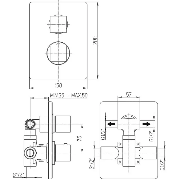 Встраиваемый смеситель PAINI Dax-DaxR 84PZ691TH фото 6