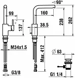 Смеситель Laufen Twinplus 3.1162.1.004.221.1 для раковины с донным клапаном фото 2