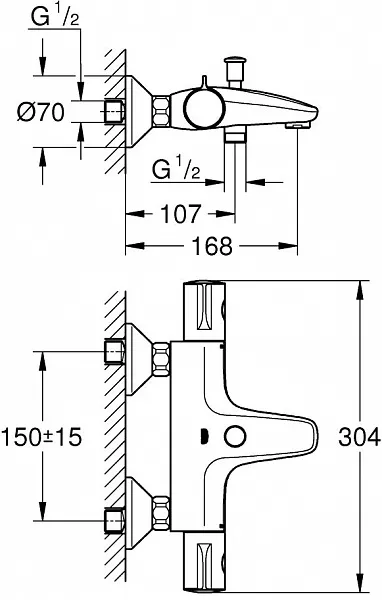 Термостат Grohe Grohtherm 800 34567000 для ванны с душем фото 5