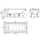 Ванна чугунная Delice Parallel 160x70 DLR220504 без ручек фото 2