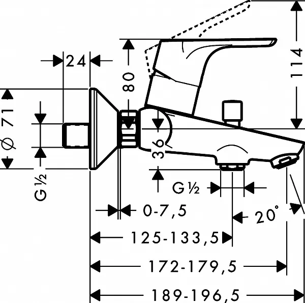 Комплект смесителей Hansgrohe Focus 3194000/31607000 2 в 1 фото 14