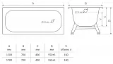 Стальная ванна ВИЗ Tevro 150x70 T-52902 фото 6
