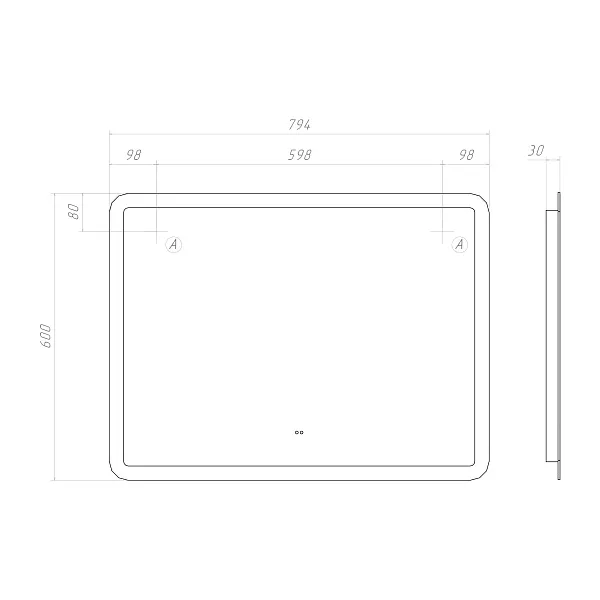 Зеркало Vigo Wing 60x79,40 4640027149960 с подсветкой фото 7