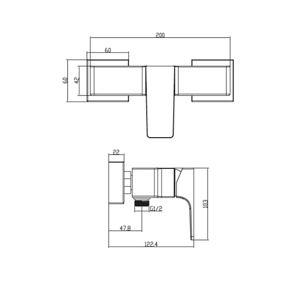 Смеситель Villeroy & Boch Architectura Square TVS125001000K5 для душа фото 2
