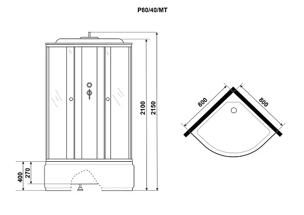 Душевая кабина Niagara Promo P80/40/MT фото 4