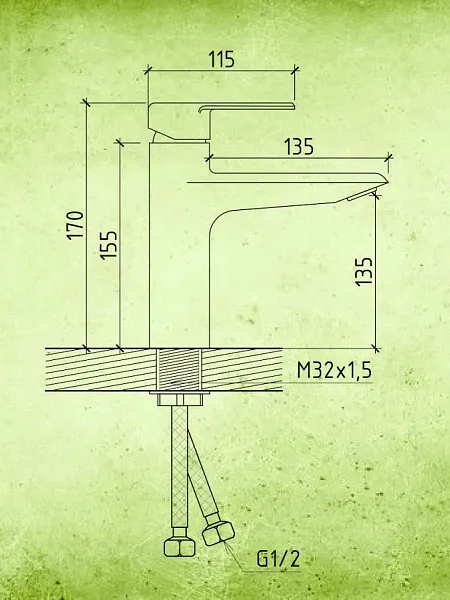 Смеситель для раковины Watersense Lana W00345 фото 3
