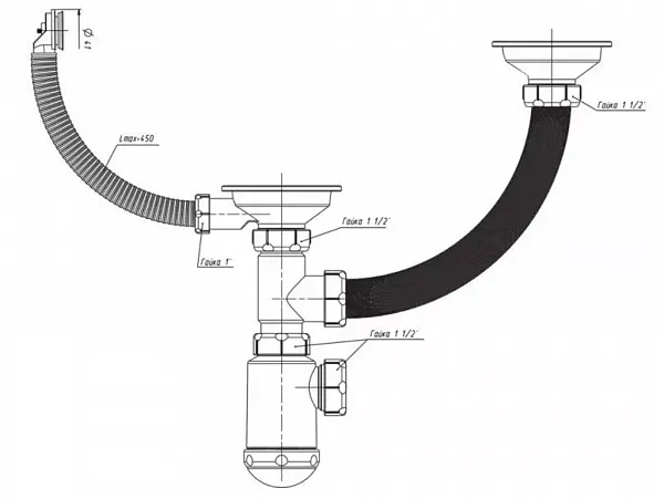 Сифон GranFest СНР391-11-01 для раковины фото 2