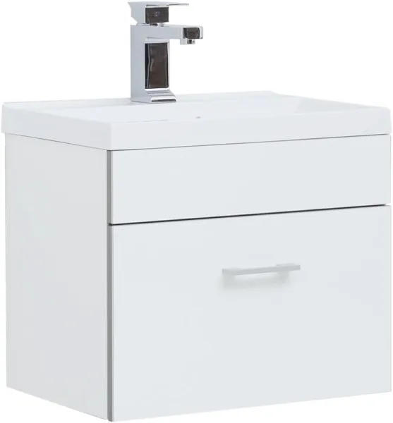 Тумба с раковиной Aquanet Верона 50 подвесная, белая фото 1