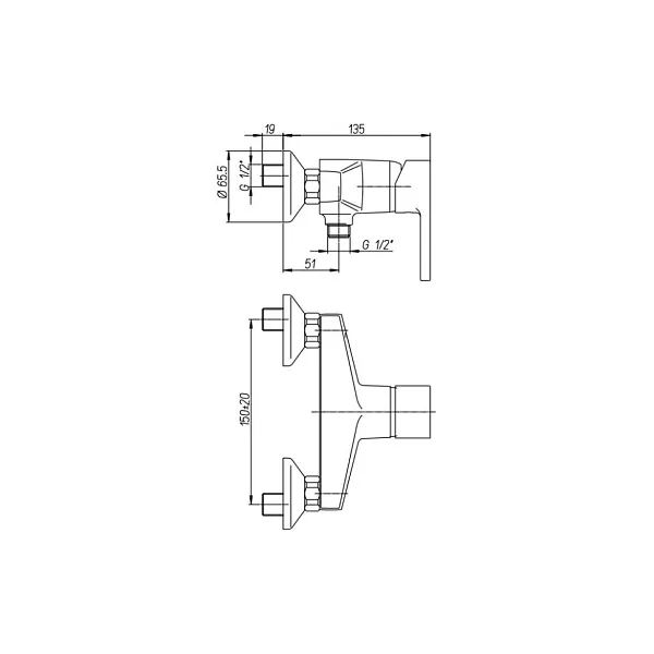 Смеситель для душа PAINI Arena 92CR5112SFTKM фото 3