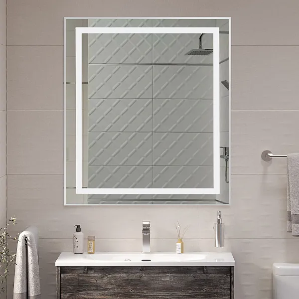 Зеркало BelBagno Kraft 70x80 SPC-KRAFT-700-800-SENS-AL с подсветкой фото 8