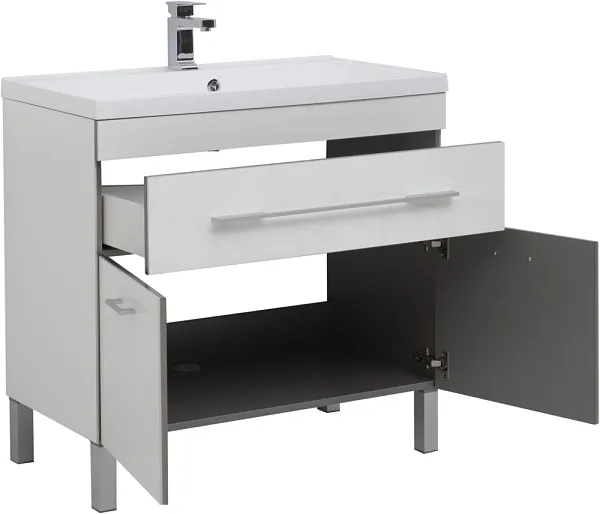 Мебель для ванной Aquanet Верона 90 белая, 1 ящик, 2 двери фото 3