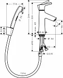 Смеситель Hansgrohe Talis S 72290000 для раковины с гигиеническим душем с донным клапаном фото 2