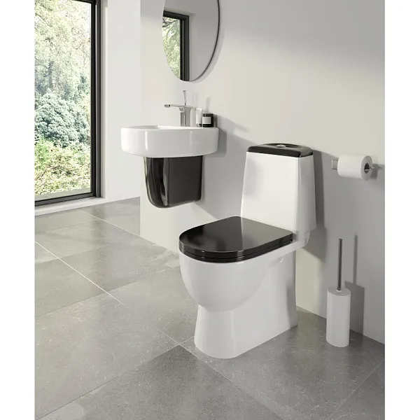 Унитаз-компакт Sanita Luxe Best Color Motion WC.CC/Best/2-DM/BLK.G/S1 напольный с сиденьем микролифт фото 7