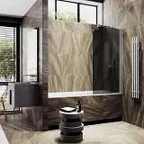Шторка для ванны MaybahGlass 50x140 MGV-609-5 профиль хром стекло графит фото 1