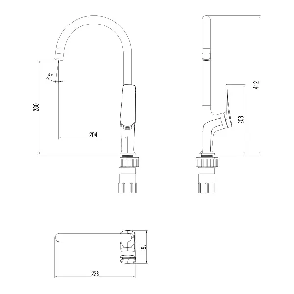 Смеситель Lemark Bronx LM3705GM для кухонной мойки фото 2