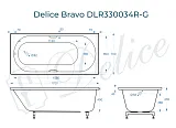 Ванна из искусственного камня Delice Bravo DLR330034R-G фото 1