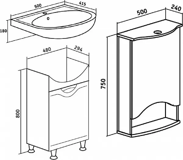 Мебель для ванной Runo Фортуна 50 напольная фото 8