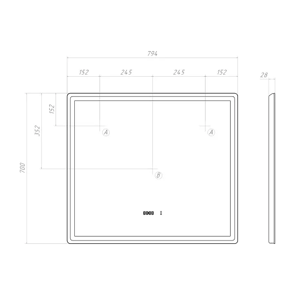 Зеркало Vigo Geometry Luxe 70x79,40 4630297361780 с подсветкой фото 7
