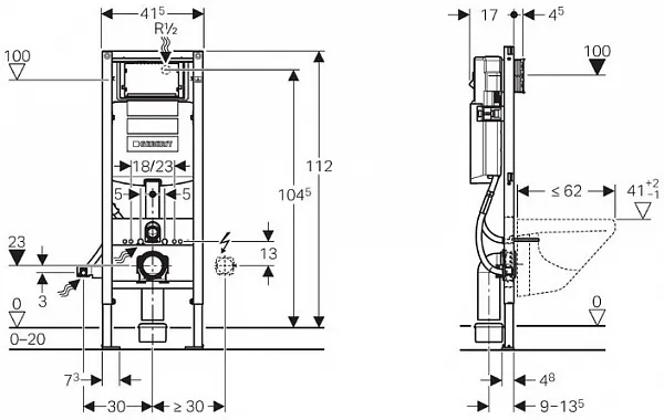 Инсталляция для унитаза Geberit Duofix 111.361.00.5 фото 2