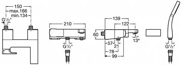 Смеситель Roca L90 5A0101C00 для ванны с душем фото 2